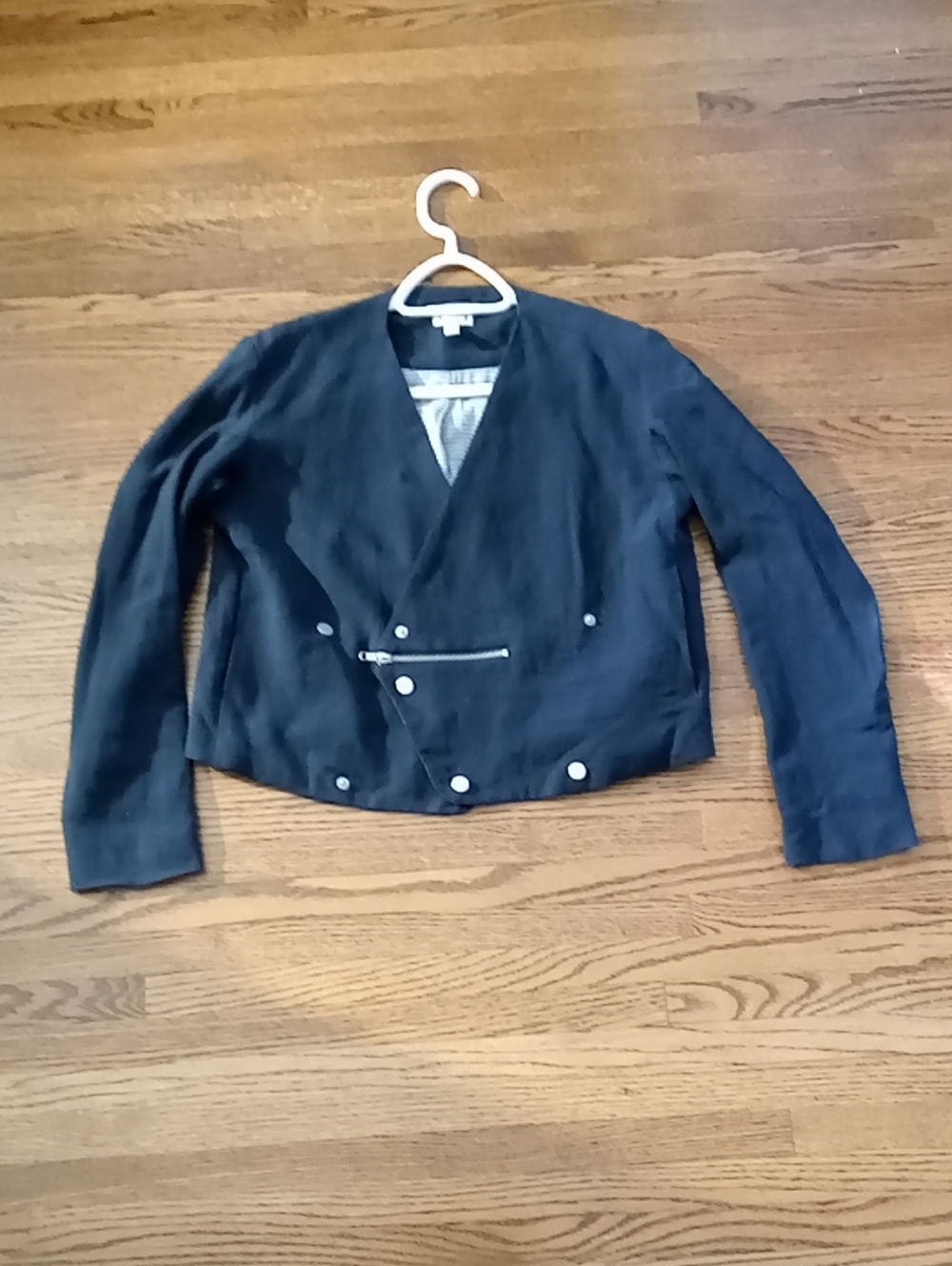Mo:Vint Linen Blend Moto Jacket Size XS PTP 19"